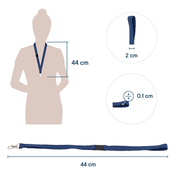 Europel keycord met karabijnhaak blauw (10 stuks) 121277 226968 - 3