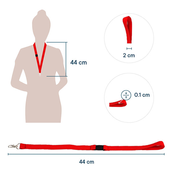 Europel keycord met karabijnhaak rood (10 stuks) 121276 226967 - 3