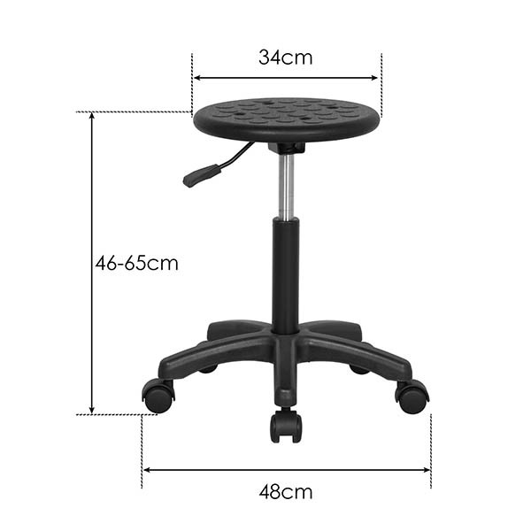 Euroseats Tarente werkstoel tabouret zwart 205795 - 2