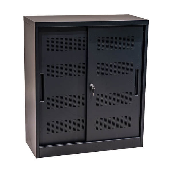 Euroseats schuifdeurkast zwart 105 x 90 x 40 cm 205803 - 3