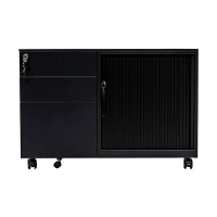 Euroseats verrijdbaar ladeblok (links) met schuifdeurkast zwart 205801