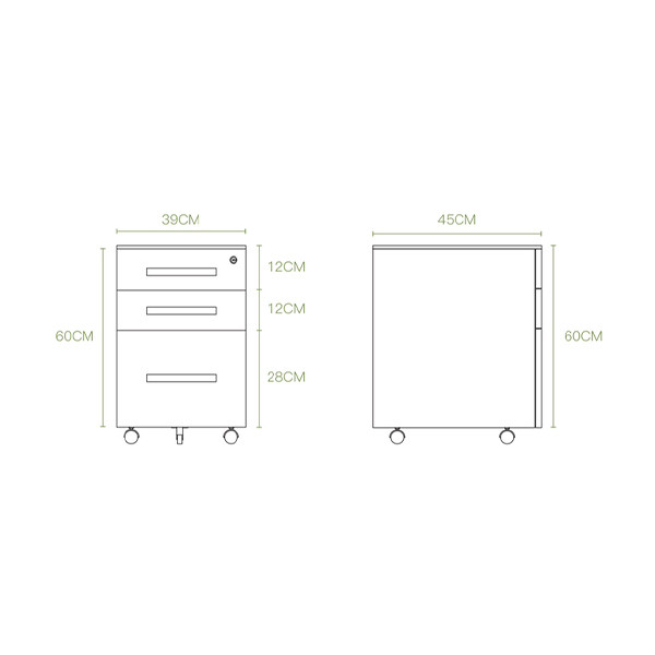 Euroseats verrijdbaar ladeblok wit (met 1 universele lade) LAD.003.WH 205890 - 8