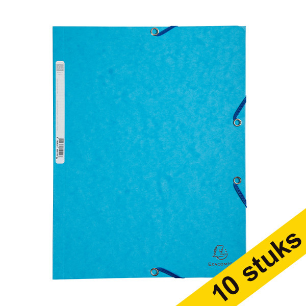 Aanbieding: 10x Exacompta elastomap glanskarton turkoois A4 404069 - 1