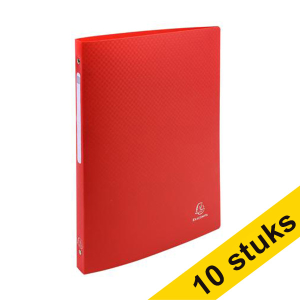 Exacompta Aanbieding: 10x Exacompta ringmap met 4 O-ringen rood (15 mm)  404469 - 1