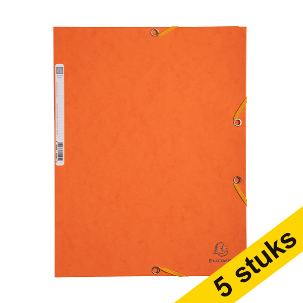 Aanbieding: 5x Exacompta elastomap glanskarton oranje A4 404041 - 1