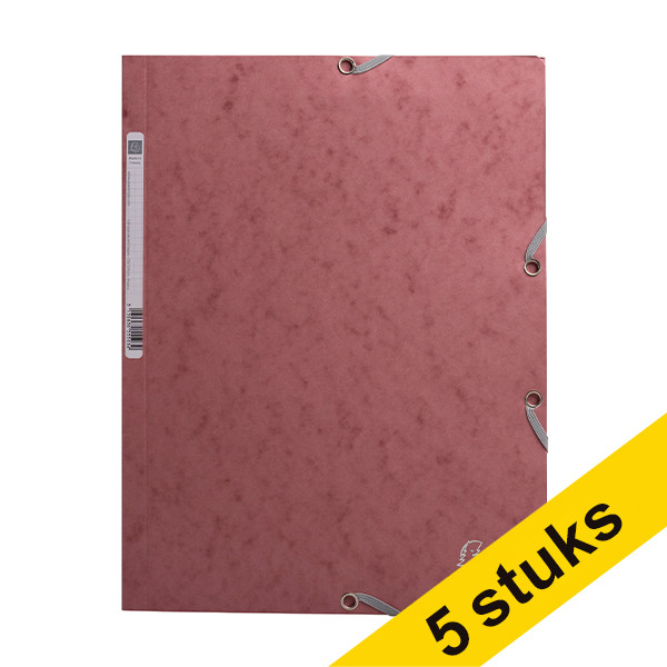 Aanbieding: 5x Exacompta elastomap glanskarton oudroze A4 404166 - 1
