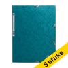 Aanbieding: 5x Exacompta elastomap glanskarton pacific blauw A4 404163 - 1