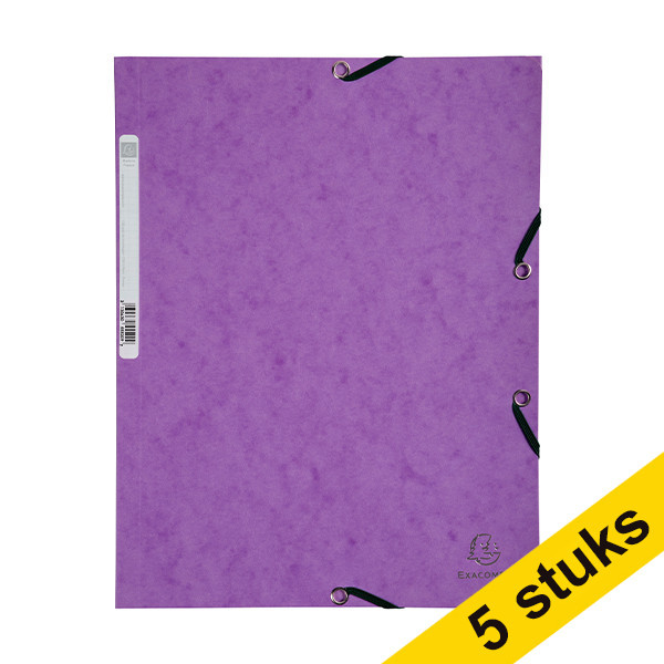 Aanbieding: 5x Exacompta elastomap glanskarton purper A4 404044 - 1