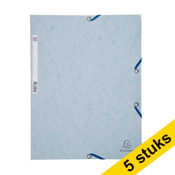 Aanbieding: 5x Exacompta elastomap glanskarton tortelduifgrijs A4 404055 - 1