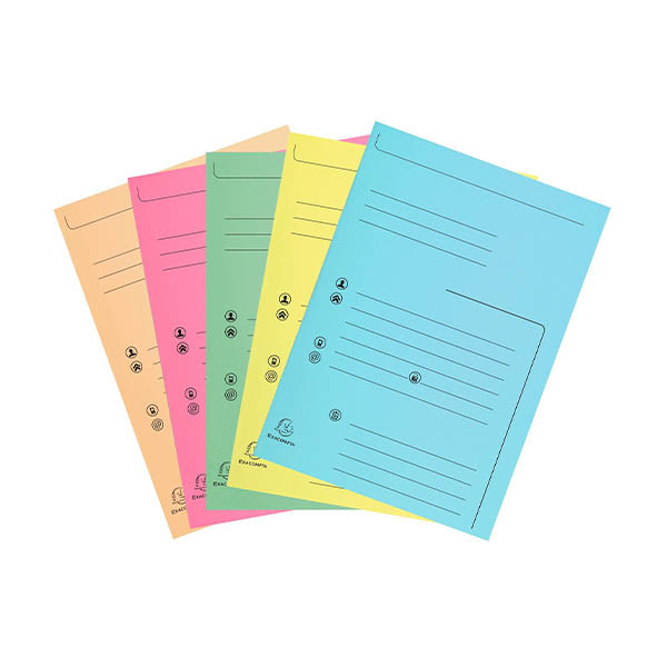 Exacompta Super 210 dossiermap met 2 kleppen en lijnbedrukking A4 assorti (25 stuks) 404680 - 1