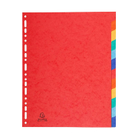 Exacompta kartonnen tabbladen A4+ gekleurd met 12 tabs (11-gaats) 404664