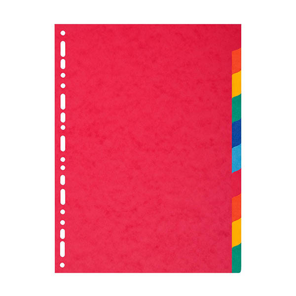 Exacompta kartonnen tabbladen A4 gekleurd met 10 tabs (11-gaats) 404662 - 1