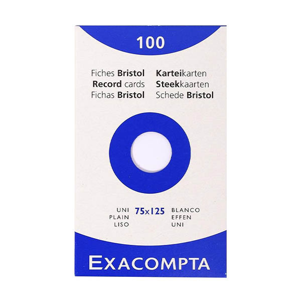 Exacompta steekkaart blanco 75 x 125 mm (100 stuks) 404624 - 1