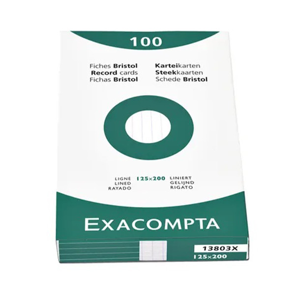 Exacompta steekkaart gelijnd 125 x 200 mm (100 stuks) 13803X 404432 - 1