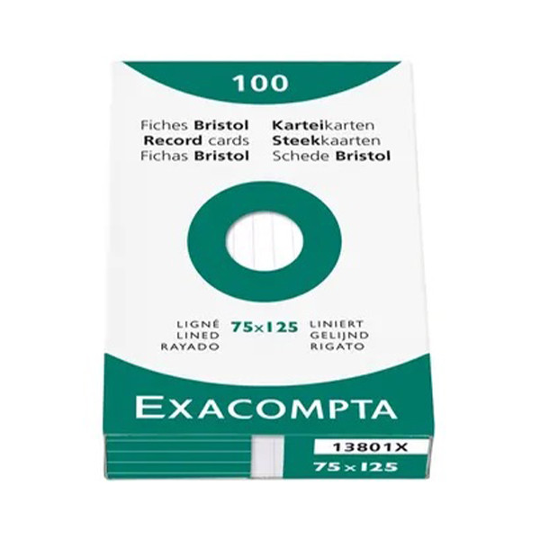 Exacompta steekkaart gelijnd 75 x 125 mm (100 stuks) 13801X 404435 - 1