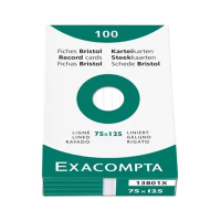 Exacompta steekkaart gelijnd 75 x 125 mm (100 stuks) 13801X 404435