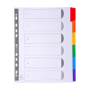 Exacompta witte kartonnen tabbladen A4+ met 6 gekleurde tabs (11-gaats) 404669 - 1