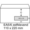 Exclusive envelop wit 110 x 220 mm - EA5/6 venster rechts zelfklevend (200 stuks)