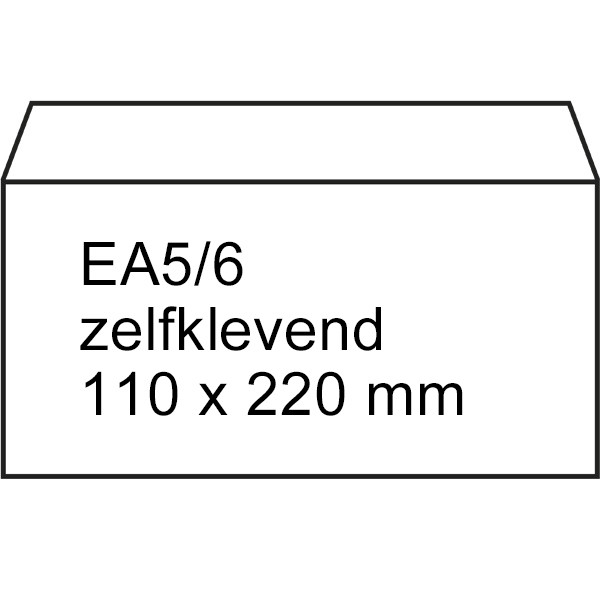 Exclusive envelop wit 110 x 220 mm - EA5/6 zelfklevend (200 stuks) 401520-200 209168 - 1