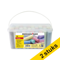 Faber-Castell Aanbieding: 2x Eberhard Faber rond stoepkrijt gekleurd (50 stuks)  220240