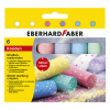 Faber-Castell Eberhard Faber rond stoepkrijt gekleurd met glitters (6 stuks) EF-526504 220180