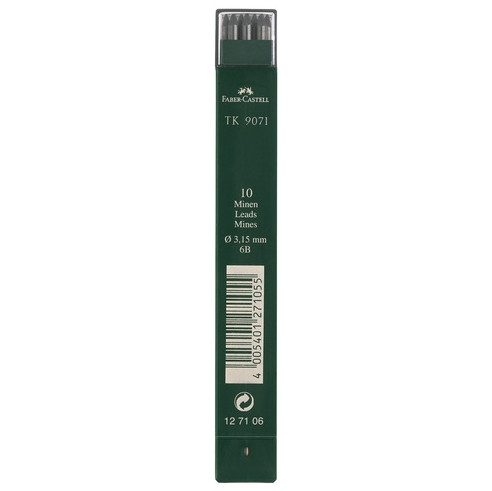 Faber-Castell vulpotlood vulling 3,15 mm 6B (10 vullingen) FC-127106 220121 - 1