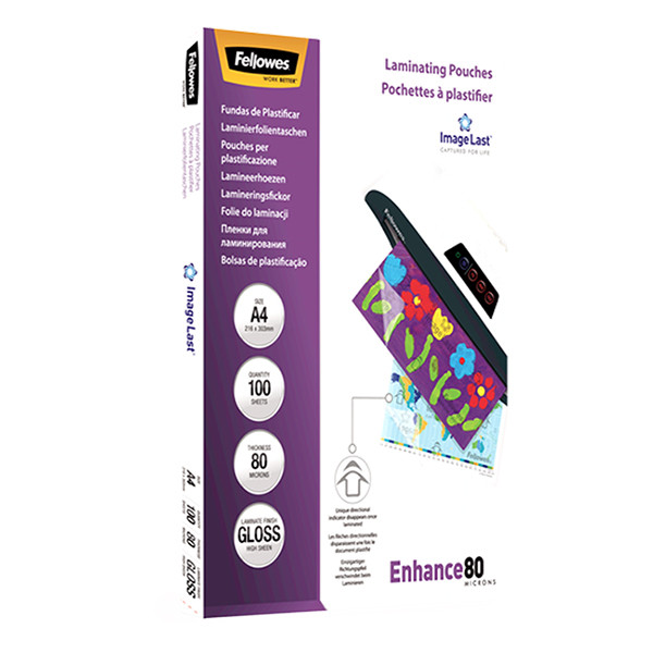 Fellowes ImageLast lamineerhoes A4 glanzend 2x80 micron (100 stuks) 5306114 213381 - 3