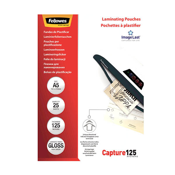Fellowes Imagelast lamineerhoes A5 glanzend 2x125 micron (25 stuks) 207213 - 1