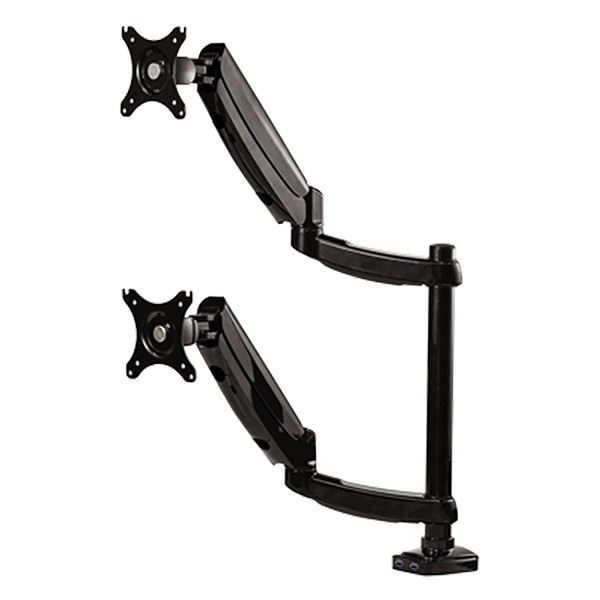 Fellowes Platinum Series monitorarm verticaal voor 2 monitoren zwart (met klem of schroef) 8043401 215001 - 1