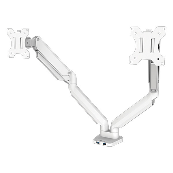 Fellowes Platinum Series monitorarm voor 2 monitoren wit (met klem of schroef) 8056301 215005 - 1