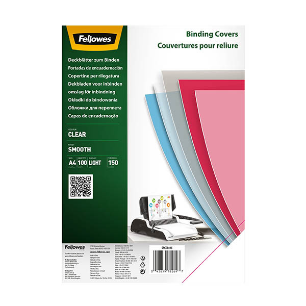 Fellowes bindomslag 150 micron transparant A4 (100 stuks) 207249 - 1