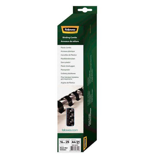 Fellowes bindrug 14 mm zwart (25 stuks) 5331902 213159 - 1