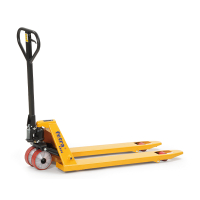 Fetra handpallettruck met polyurethaan wielen en polyurethaan enkele vorkrollen 2114 439015