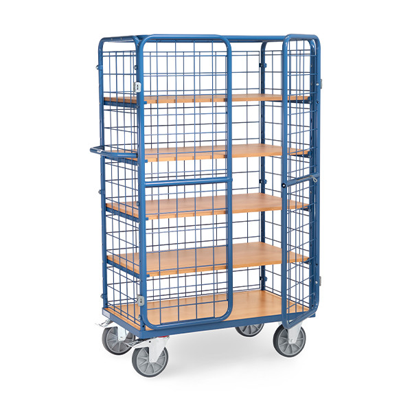 Fetra hoge etagewagen met 5 opklapbare etages met laadvlak van 1000 x 600 mm gesloten 8581-3DE 439031 - 1