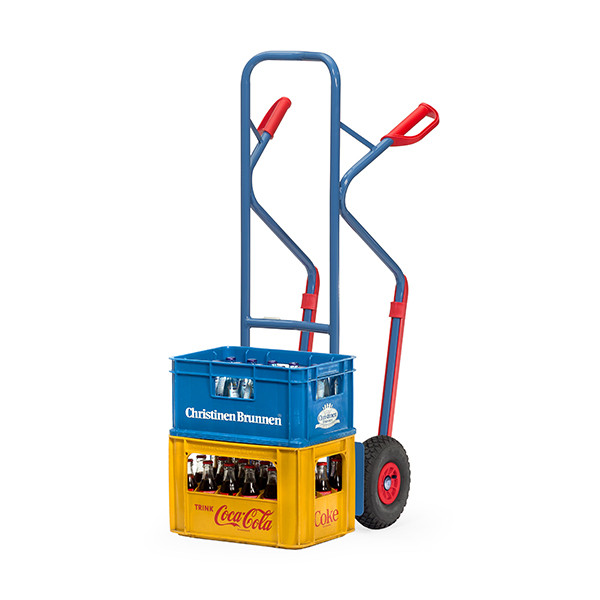 Fetra stalen steekwagen met luchtbanden met te vervangen kunststof glijstrippen 300 kg B1330L 439066 - 2