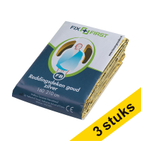 Aanbieding: 3x Fixfirst reddingsdeken folie 160 x 210 cm zilver/goud