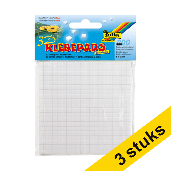 Aanbieding: 3x Folia 3D-kleefpads 5 x 5 mm (800 stuks) 222318 - 1