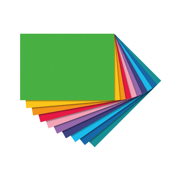 Omgekeerde inzet Verval Folia designpapierblok gekleurd puntjes 50 x 70 cm (10 vel) Folia 123inkt.be
