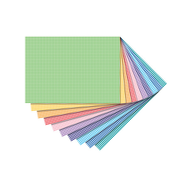 Folia designpapierblok gekleurd ruitjes 50 x 70 cm (10 vellen) 47409 222125 - 1