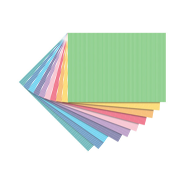 Folia designpapierblok gekleurd strepen 50 x 70 cm (10 vellen) 47309 222124 - 1