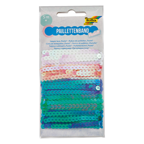 Folia paillettenband Pastell (5 x 1 m) 12742 222186 - 1
