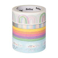 Folia washi tape hotfoil rainbow clouds (4 stuks) 26451 222316