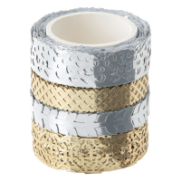 Folia washi tape hotfoil zilver/goud (4 stuks) 29402 222247