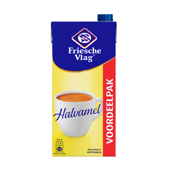 Friesche Vlag Halvamel koffiemelk pak 930 ml 422851 - 1