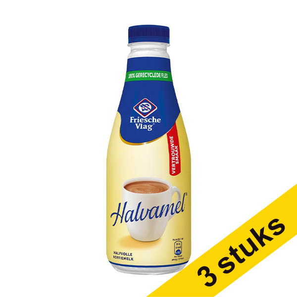 Aanbieding: 3x Friesche Vlag Halvamel koffiemelk PET-fles (500 ml) 422854 - 1