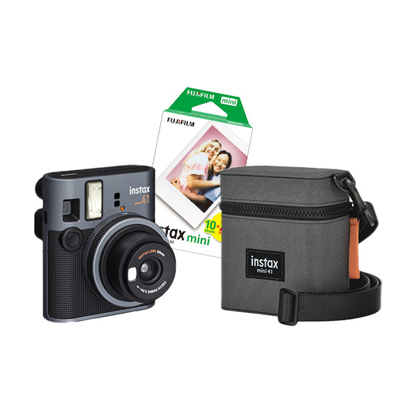 Fujifilm Instax mini 41 Black bundel met case en mini film (20 vellen)  150876 - 1