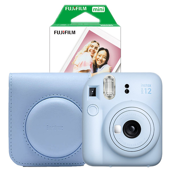 Fujifilm instax mini 12 Blue bundel met Blue case en 20 vellen papier 150886 - 1