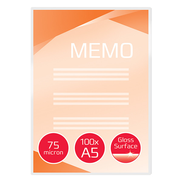 GBC document lamineerhoes A5 glanzend 2x75 micron (100 stuks) 3740451 207012 - 2