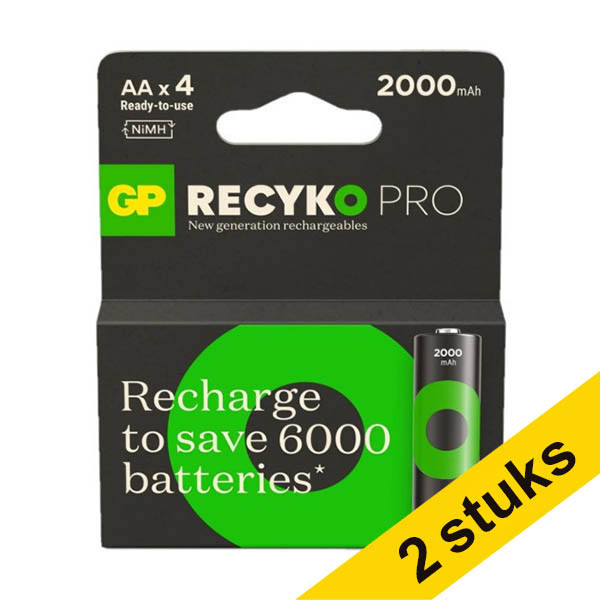 GP 2000 ReCyko Pro oplaadbare AA / HR06 Ni-Mh batterij (4 stuks) AGP00101 - 1