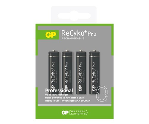 GP 800 ReCyko+ oplaadbare AAA HR03 batterij 4 stuks GP85AAAHCB 215052 - 1
